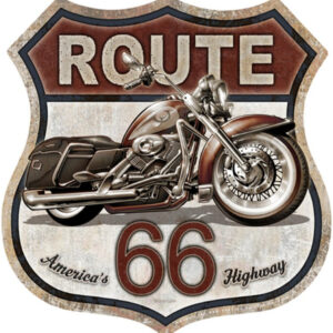 plaque déco américaine murale tole panneau de highway mother road route 66